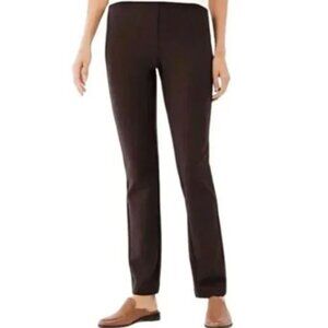 J. JILL Size Small Ponte Slim Leg Chocolate Brown Legging Pants Pull On Stretch